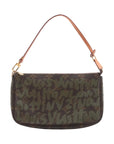 Pre-Loved Pochette Accessoires Graffiti Pochette Monogram Graffiti Coated Canvas with Gold Hardware, Brown with Khaki Green Graffiti