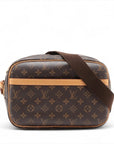 Pre-Loved Reporter PM Crossbody Bag Monogram Coated Canvas PM with Gold Hardware, Brown