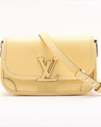 Pre-Loved Buci Crossbody Bag Leather with Silver Hardware, Vanilla Yellow