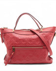 Pre-Loved Mazarine Handbag Monogram Leather MM with Gold Hardware, Red