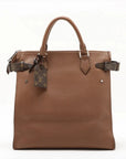 Pre-Loved Tote Tote Leather with Silver Hardware, Brown