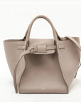 Pre-Loved Big Bag Tote Leather Small with Silver Hardware, Taupe