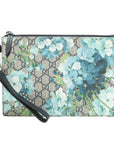 Pre-Loved GG Blooms Zip Pouch Pochette Monogram Coated Canvas with Silver Hardware, Beige Multicolor