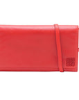 Pre-Loved Wallet on Strap Crossbody Bag Leather with Gold Hardware, Red