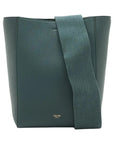 Pre-Loved Sangle Bucket Bag Leather Small with Gold Hardware, Green