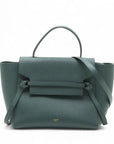 Pre-Loved Belt Bag Handbag Leather Micro with Gold Hardware, Dark Green