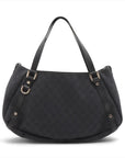 Pre-Loved Abbey D-Ring Tote GG Monogram Coated Canvas with Gold Hardware, Black