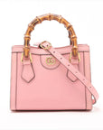Pre-Loved Diana Bamboo Tote Leather Mini with Gold Hardware, Pink