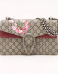Pre-Loved Dionysus Blooms Shoulder Bag Monogram Coated Canvas Small with Aged Silver Hardware, Beige Ebony