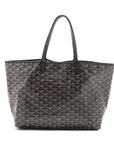 Pre-Loved Saint Louis Tote Goyardine Coated Canvas GM with Silver Hardware, Black