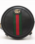 Pre-Loved Ophidia Backpack Leather Mini with Gold Hardware, Black