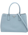 Pre-Loved Galleria Tote Leather Medium with Silver Hardware, Light Blue