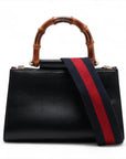 Pre-Loved Nymphaea Handbag Leather Small with Gold Hardware, Black