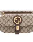 Pre-Loved Blondie Shoulder Bag Monogram Coated Canvas with Gold Hardware, Beige Ebony