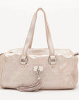 Pre-Loved Shimmer Comète Shoulder Bag Monogram Leather with Silver Hardware, Pink