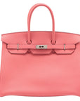 Pre-Loved Birkin Handbag Leather 30 with Palladium Hardware, Pink