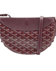 Pre-Loved Belvédère Crossbody Bag Goyardine Coated Canvas PM with Silver Hardware, Burgundy