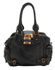 Pre-Loved Paddington Handbag Leather with Aged Gold Hardware, Black