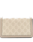 Pre-Loved Dionysus Crossbody Bag Monogram Coated Canvas Super Mini with Silver Hardware, Beige
