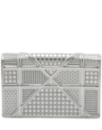 Pre-Loved Diorama Wallet on Chain Crossbody Bag Cannage Micro-Cannage Leather Small with Silver Hardware, Silver