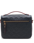Pre-Loved Pochette Métis Crossbody Bag Monogram Leather with Gold Hardware, Navy Blue