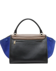 Pre-Loved Trapeze Handbag Leather Medium with Gold Hardware, Brown/Black/Blue