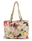 Pre-Loved Graffiti CC Tote Tote Quilted Coated Canvas with Gold Hardware, Multicolor