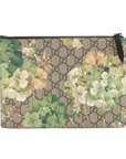 Pre-Loved GG Blooms Pouch Clutch Monogram Coated Canvas with Silver Hardware, Beige Multicolor