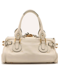 Pre-Loved Paddington Handbag Leather Medium with Aged Gold Hardware, Ivory