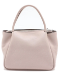 Pre-Loved Vitello Daino Two-Way Tote Handbag Leather with Silver Hardware, Light Pink
