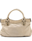 Pre-Loved First Handbag Leather Small with Aged Black Hardware, Beige