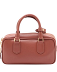 Pre-Loved Bowling Bag Handbag Leather Mini with Gold Hardware, Rust