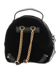 Pre-Loved GG Marmont Backpack Quilted Velvet Mini with Aged Gold Hardware, Black