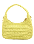 Pre-Loved Wander Hobo Shoulder Bag Raffia Mini with Gold Hardware, Yellow
