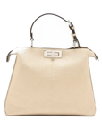 Pre-Loved Peekaboo Handbag Leather with Silver Hardware, Metallic Gold