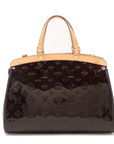 Pre-Loved Brea Handbag Monogram Patent Leather MM with Gold Hardware, Amarante