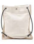 Pre-Loved Université Flat Crossbody Pouch Crossbody Bag Plain Canvas with Silver Hardware, Beige
