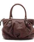 Pre-Loved Sukey Handbag Diamante Leather with Gold Hardware, Brown