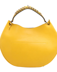 Pre-Loved Fortune Hobo Shoulder Bag Leather with Silver Hardware, Yellow