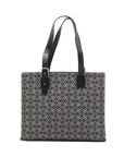 Pre-Loved Cushion Anagram Tote Tote Anagram Canvas Coated with Silver Hardware, Grey and Navy