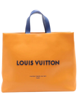 Pre-Loved Plaque Tote Tote Leather with Silver Hardware, Orange