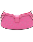 Pre-Loved Moon Side GG Mini Shoulder Bag Monogram Coated Canvas Mini with Gold Hardware, Pink