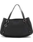 Pre-Loved Abbey D-Ring Tote GG Monogram Coated Canvas with Gold Hardware, Black