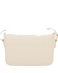 Pre-Loved Triomphe Shoulder Bag Leather Teen with Gold Hardware, White
