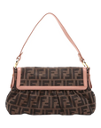 Pre-Loved Mia Shoulder Bag Zucca Coated Canvas with Gold Hardware, Brown