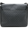 Pre-Loved GG Supreme Messenger Bag Crossbody Bag Monogram Coated Canvas with Black Hardware, Black