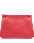 Pre-Loved Bamboo Daily Flap Crossbody Bag Leather with Silver Hardware, Red