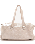 Pre-Loved Shimmer Comète Shoulder Bag Monogram Leather with Silver Hardware, Pink