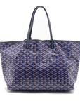 Pre-Loved Saint Louis Tote Goyardine Coated Canvas PM, Navy Blue