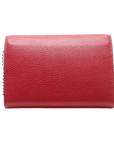 Pre-Loved Dionysus Wallet on Chain Crossbody Bag Leather Mini with Aged Silver Hardware, Red